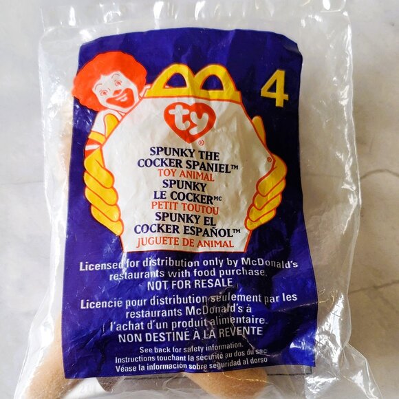 Spunky The Cocker Spaniel  McDonald's Ty Teenie Beanie Babies Sealed #4 1999 - Picture 1 of 4